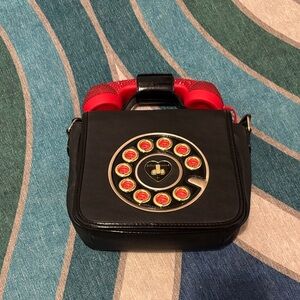 Betsey Johnson Black and Red Rotary Phone Handbag